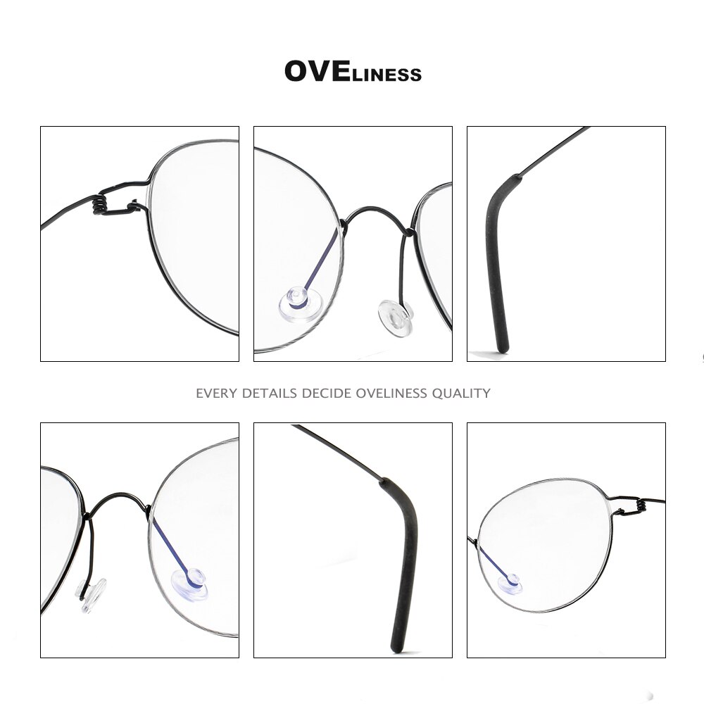 Titanium eyeglasses frames Round eye glasses frame men women Retro Optical Myopia Prescription glasses Korean Spectacles eyewear