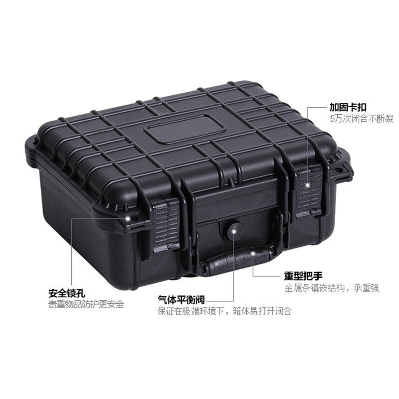 Protective Safety Toolbox Equipment Suitcase Instrument Box ABS Plastic Sealed Aviation Safety Toolbox with Foam Lining