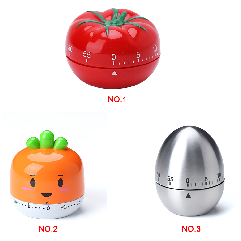 Cute Vegetables Kitchen Timer 1-60 Minutes 360 Degree Cooking Tools Mechanical Countdown Tomato Timer