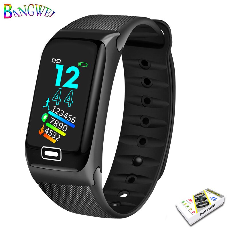 Smart Armband Hartslag Bloeddruk Waterdicht Smart Horloge Fitness Tracker Armband Hartslag Smartwatch Voor Android Ios: black