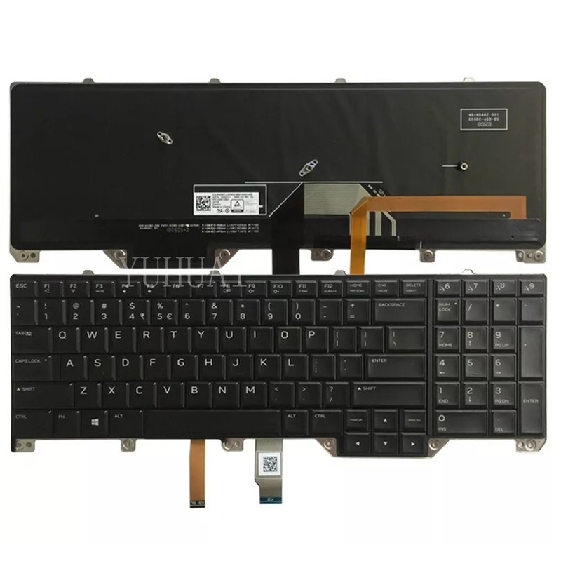 für Dell Alienware M17 17 R4 R5 uns/Spanisch/Französische Laptop-Tastatur mit Hintergrundbeleuchtung 0ND5TJ PK1326T1B01: Lila