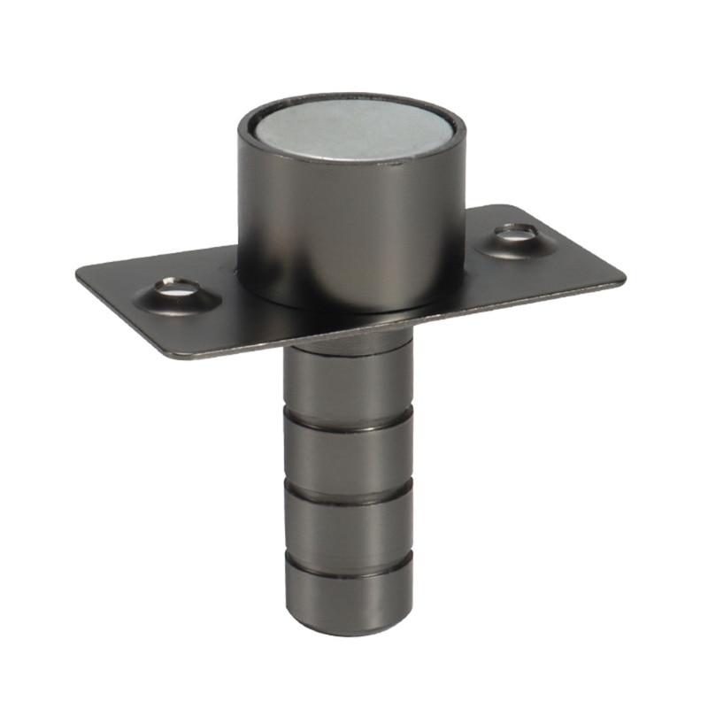 Butoir de porte magnétique Invisible en acier inoxydable, fixation au sol, Ultra-mince, noir