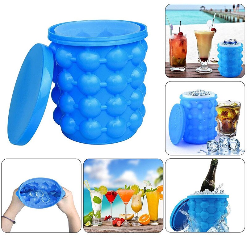 Cubitera de silicona de 13x14cm para vino, cubo refrigerador, fabricante de cerveza, armario, ahorro de espacio, utensilios de cocina para beber whisky, congelar