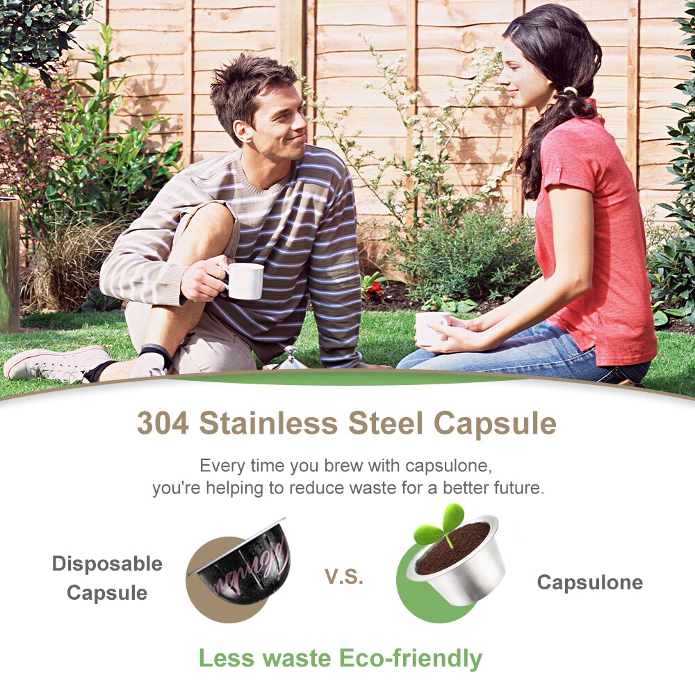 2 way use/CAPSULONE reusable Coffee capsule pod fit For Nespresso Vertuo Vertuoline metal Stainless Steel Refillable Capsule
