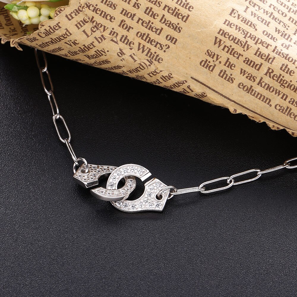 Shadowhunters 925 prata esterlina algemas pingente colar com clara pedra cheia corrente colar prata chocker para o presente de luxo