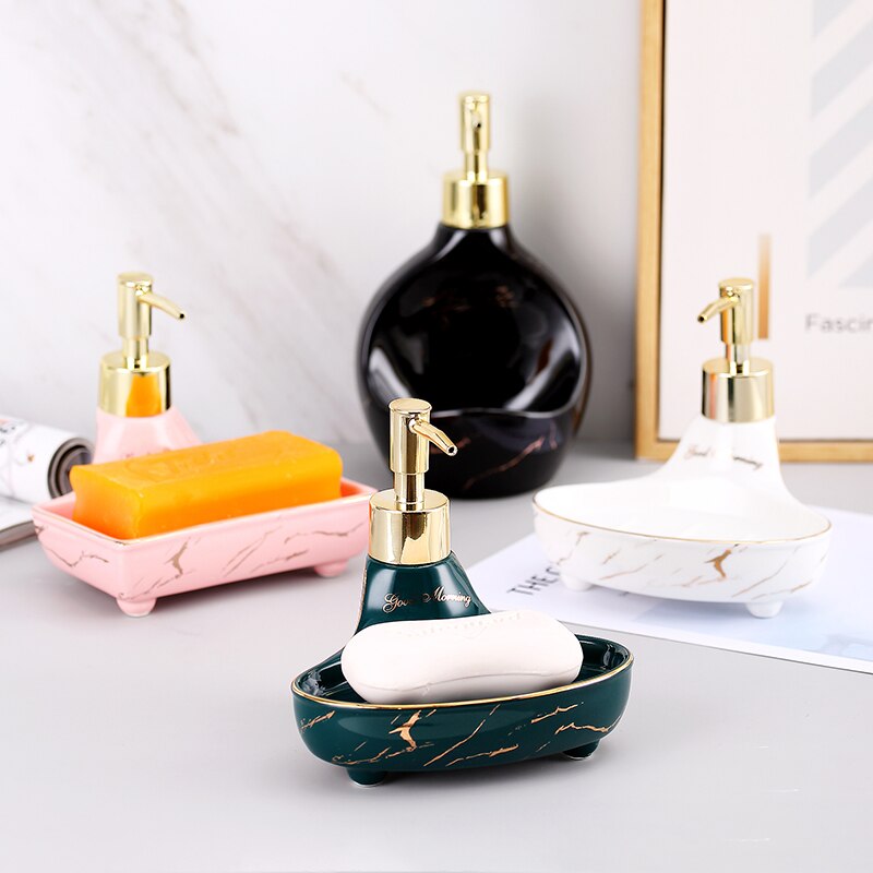 Ceramic Shampoo Bottle Modern Bathroom Soap Dispenser Set Household Dual Purpose Squeeze Bottled Daily Necessities
