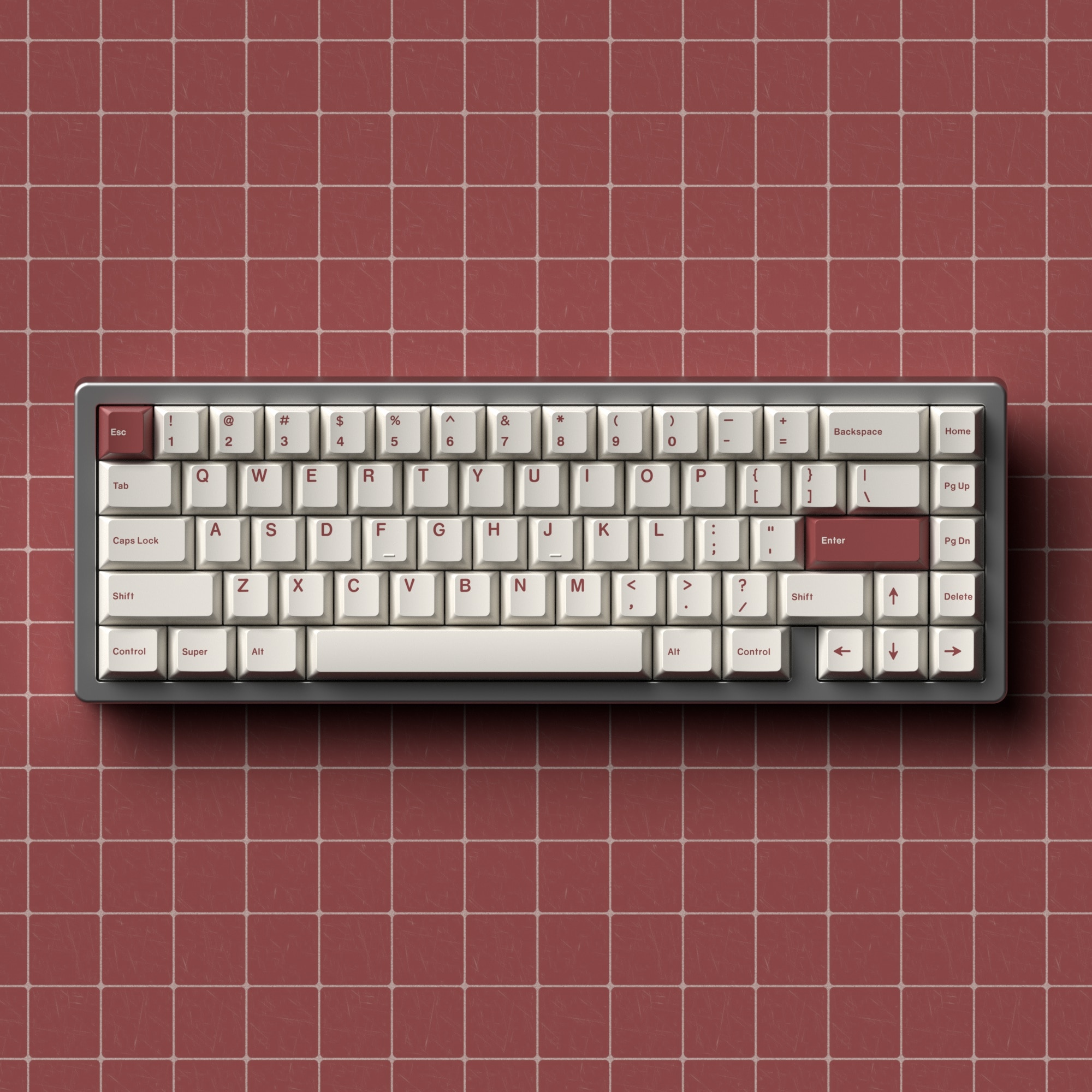 JKDK Red And White ROW Keycap Cherry Profile PBT Dye Subbed Key Caps For Mechanical Keyboard With MX Switch