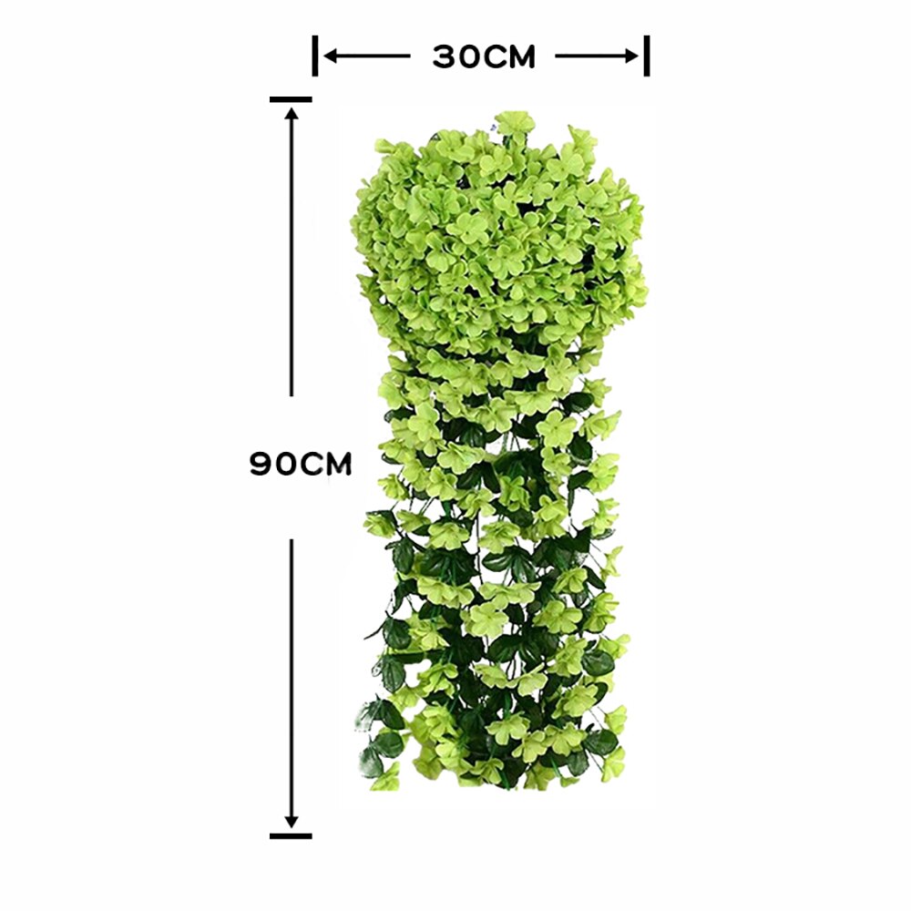 Sztuczna hortensja fioletowa wisząca girlanda z winorośli kryty odkryty dom kwiat ozdobny ślub strona główna balkon dekoracja korytarza: zielony