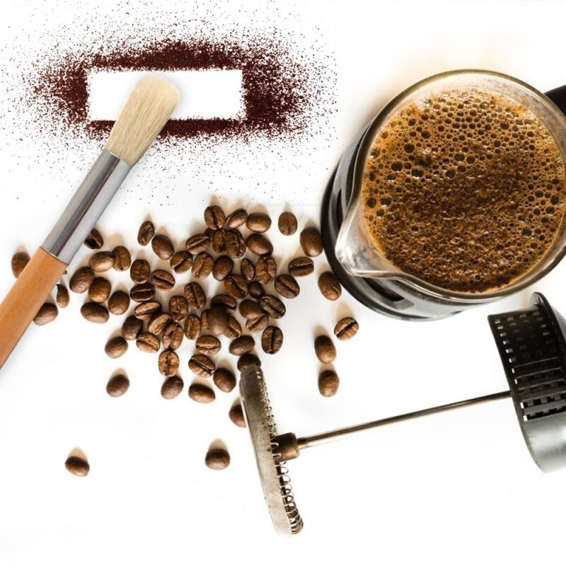 Coffee Machine Grinder Cleaning Brush Bristle Wooden Handle Milk Coffee Powder Brushes Household Bar Cleaning Brush Tool