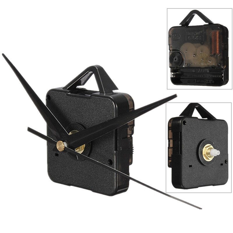 1pcs Black Hands DIY Quartz Black Wall Clock Movement Mechanism Repair Parts Silent