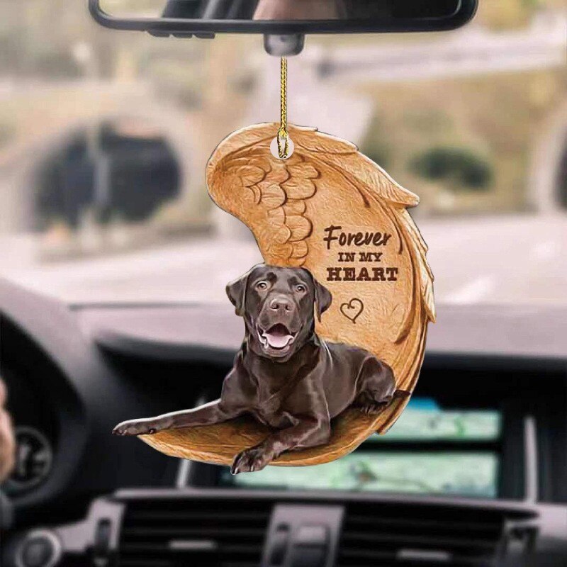 Pendentif ailes d&#39;ange chien, ornement de voiture mignon pendentif ailes de chien, sac à dos automobile, dessin animé porte-clés pour décoration de rétroviseur: E