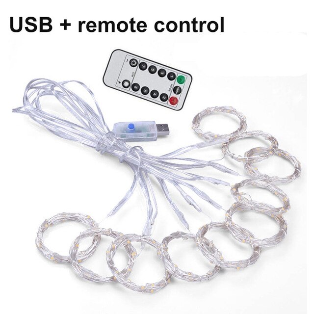 3x3M LED rideau fée chaîne lumière fête lumière 300 LED lumière de noël pour mariage maison fenêtre fête décor: 3mx3m (10 string) / White