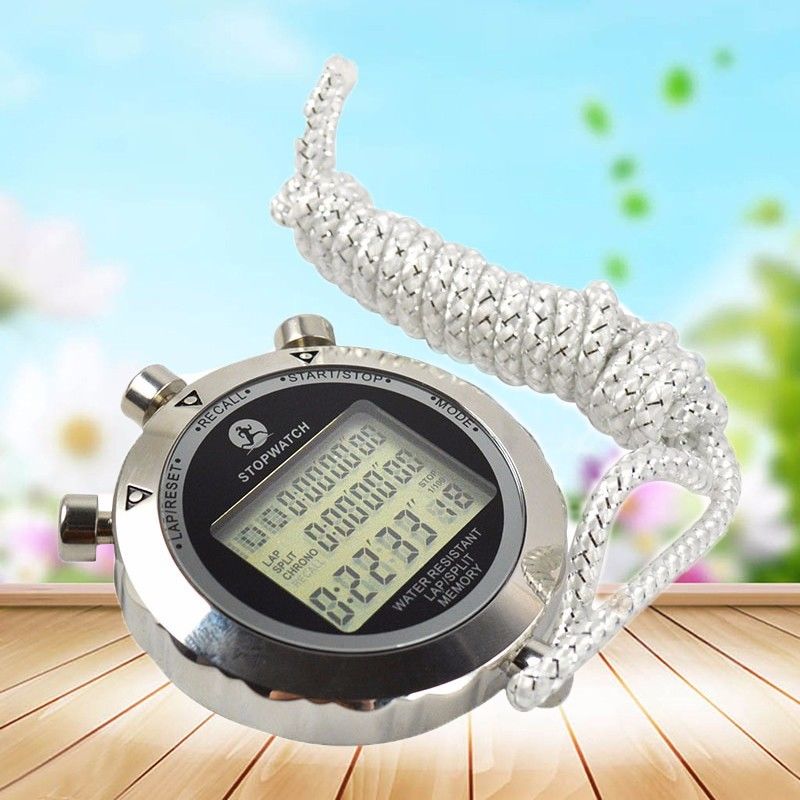 Metal Digital Timer Sports Stopwatch Water Resistant Memory Counter Antimagnetic Chronograph fashionable Waterproof Timer PS-538