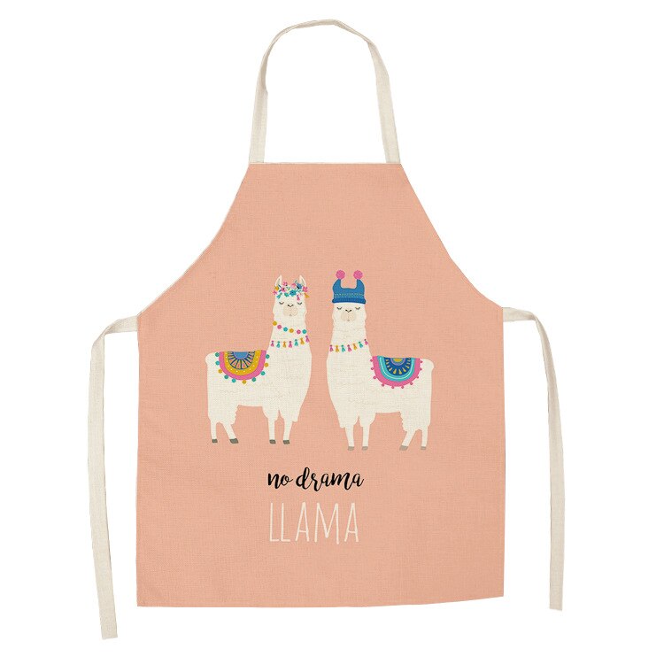 Nette Alpaka Frauen Männer Küche Schürzen Wasserdichte Kochen öl-nachweisen Baumwolle Leinen Antifouling Koch Schürze Reinigung 68*55cm 0008: 8