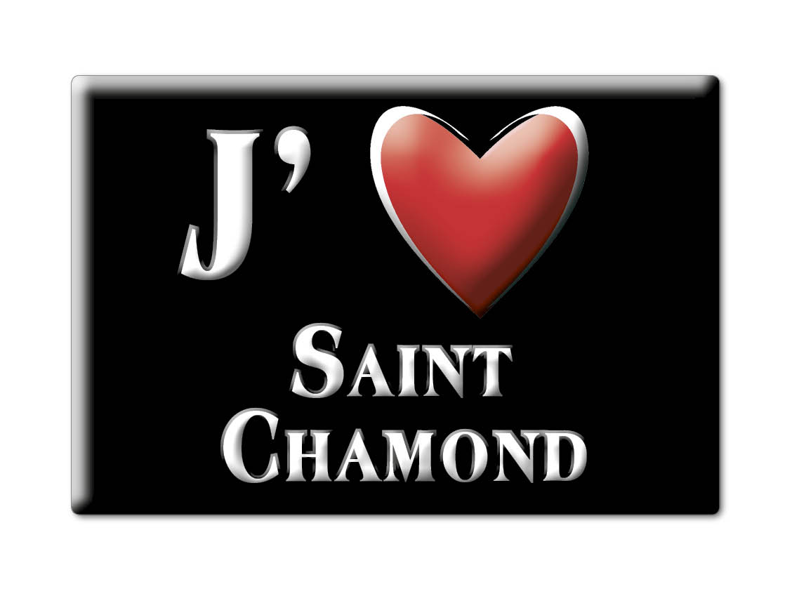 Aimant SAINT CHAMOND lodestone BRETAGNE (42) France aimant frigo SOUVENIR j'aime: Black