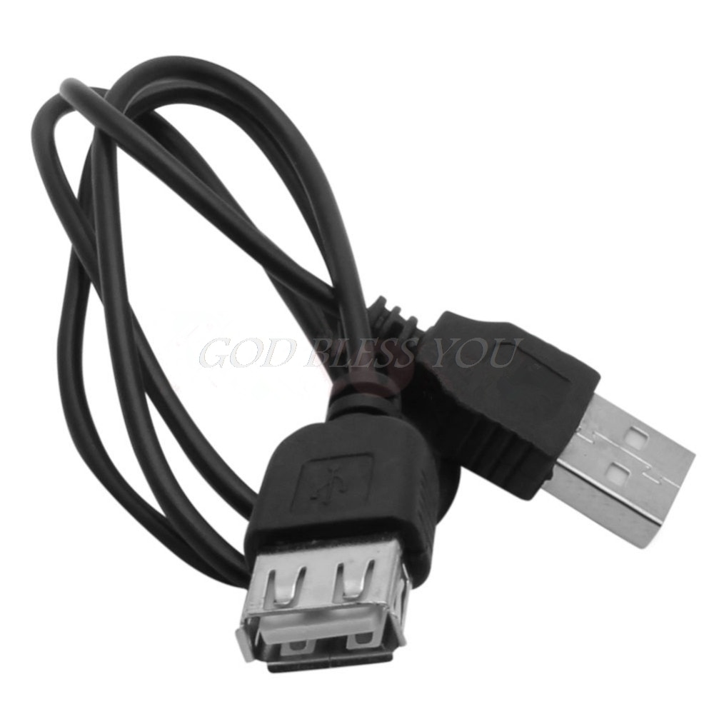 Black USB 2.0 Male to Female Extension Extend Cable Cord
