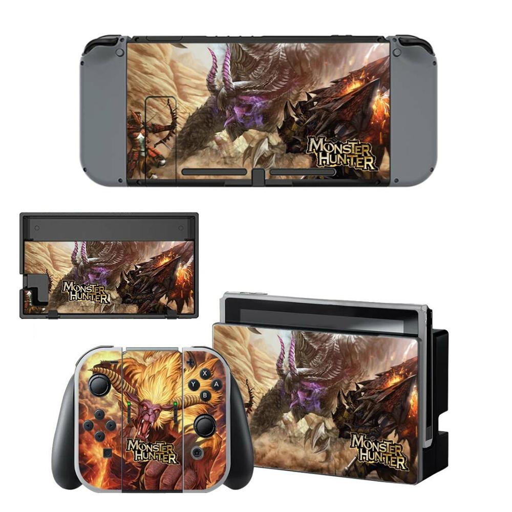 Nintendoswitch Skin Monster Hunter Nintend Switch Stickers for Nintendo Switch Console Joy-con Controller Dock Skins Stickers: YSNS0468