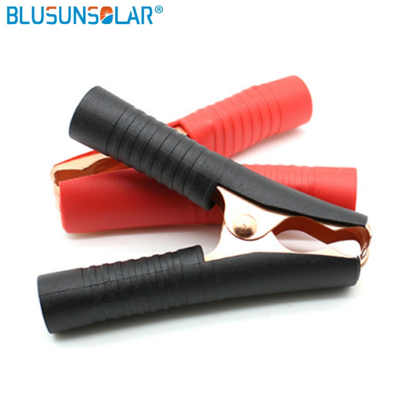 100A Car Alligator Clips Battery Clamps Crocodile Clip Red Black Positive Negative 90mm length