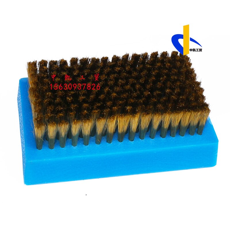 Industrial Plastic Handle Copper Wire Brush 0.076 Wire Diameter Wallpaper Printing Anilox Roller Cleaning Derusting