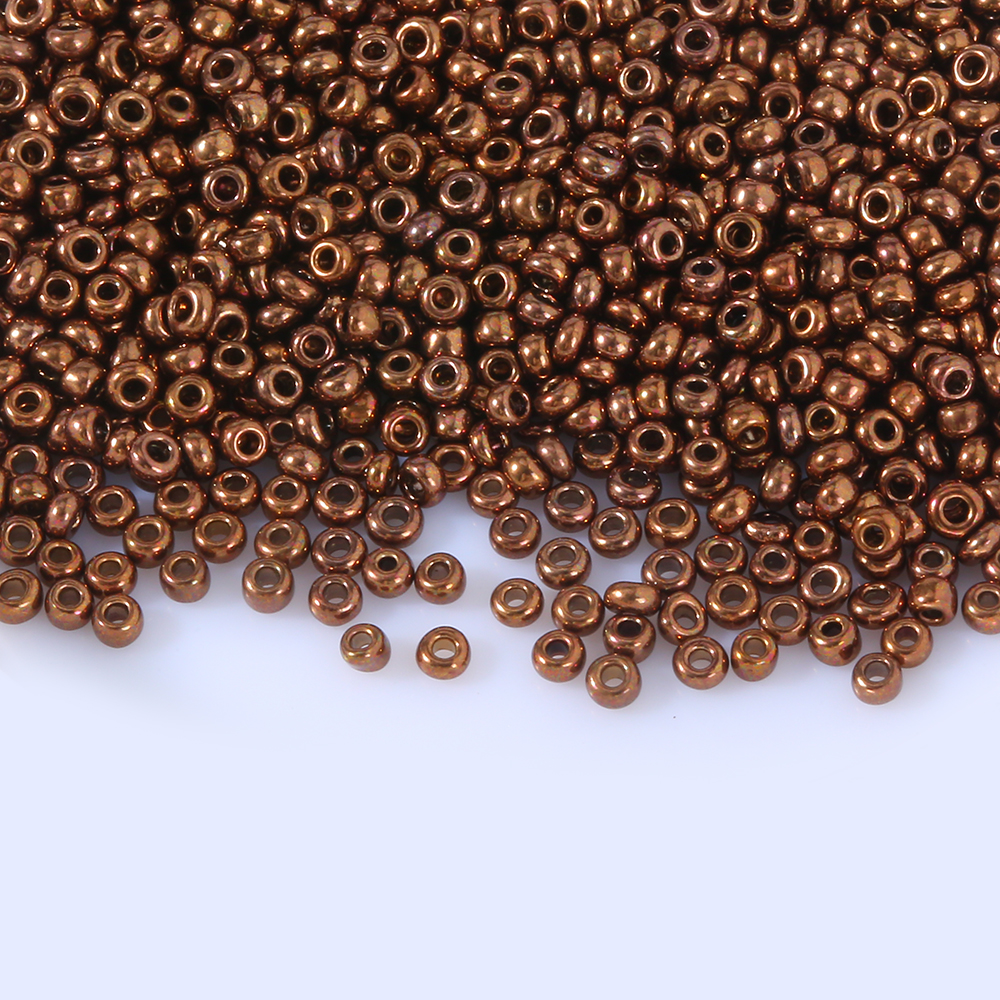 Cuentas de vidrio metálicas de 2mm, 11/0, espaciador redondo checo brillante, cuentas de semilla de corneta de cristal para fabricación de joyas, collar, pulsera, accesorios Diy: Oro