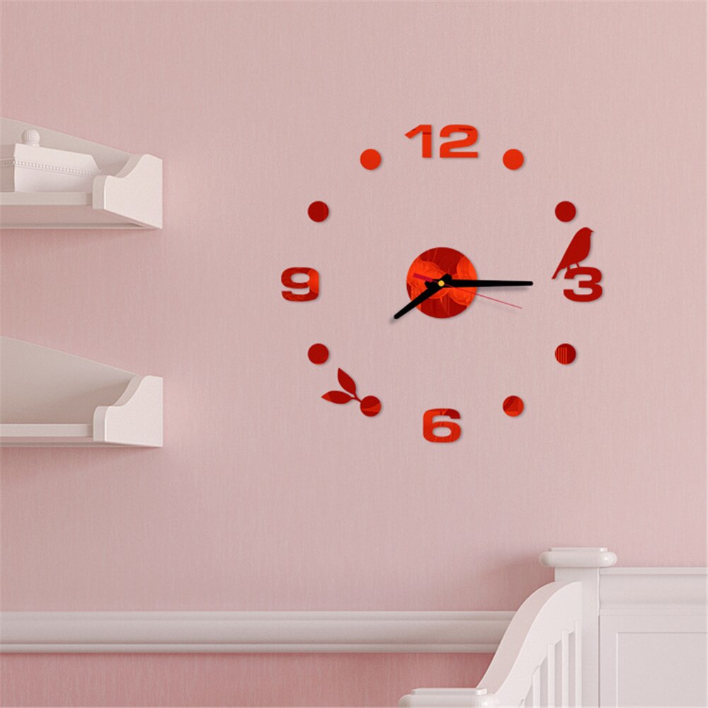 3D Wall Clock DIY Quartz Clock Mirror Wall Sticker For Home Decor Removable Decal Sticker Ornament Living Room Needle Display
