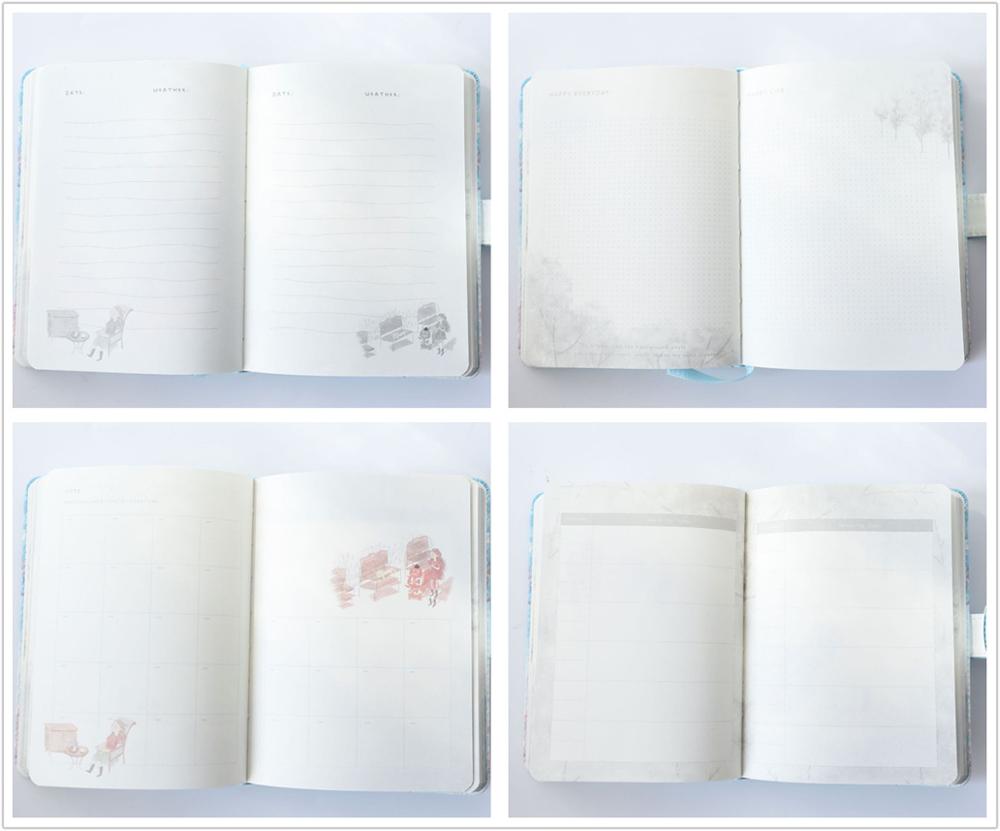 "Girl in Blue" Faux Leather Soft Cover Cute Diary Journal Notebook Notepad Beautiful Girls Planner Agenda