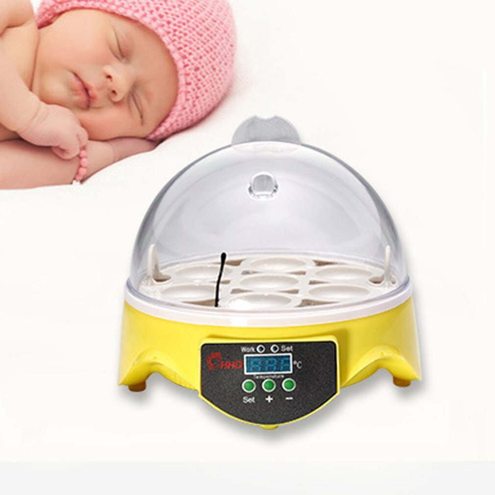 7 small incubator semi-intelligent egg incubators ABS Transparent Digital display Digital temperature controls