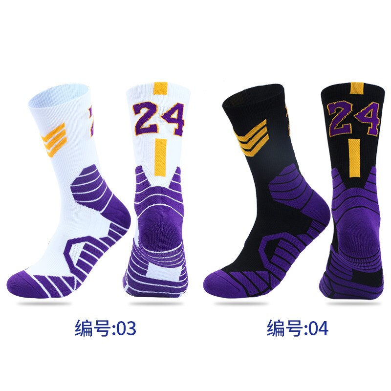 No23 No24 LA James KB LBJ Basketball Player Thick Sport Crew Towel Socks Digital Adult Thick Bottom Sports Socks men Basketball