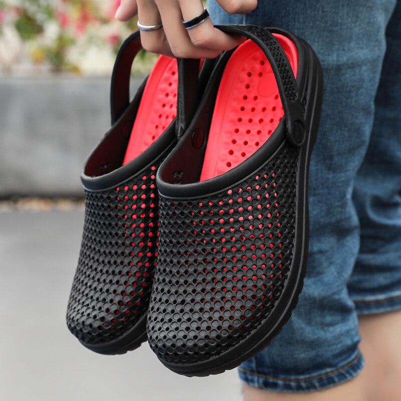 Original Klassische verstopft Garten kippen-Flops Wasser Schuhe Männer Sommer Strand Aqua Slipper draussen Schwimmen Sandalen Plattform Punkte Schuhe