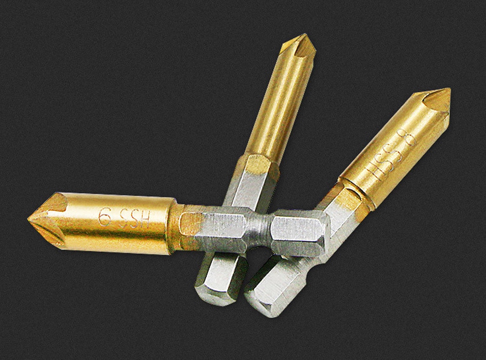 3 pcs Flute Countersink Drill Bit Set Counter Hand Tools Multifunction Sink Chamfer Cutter High Speed Steel Drill Bit#es#15