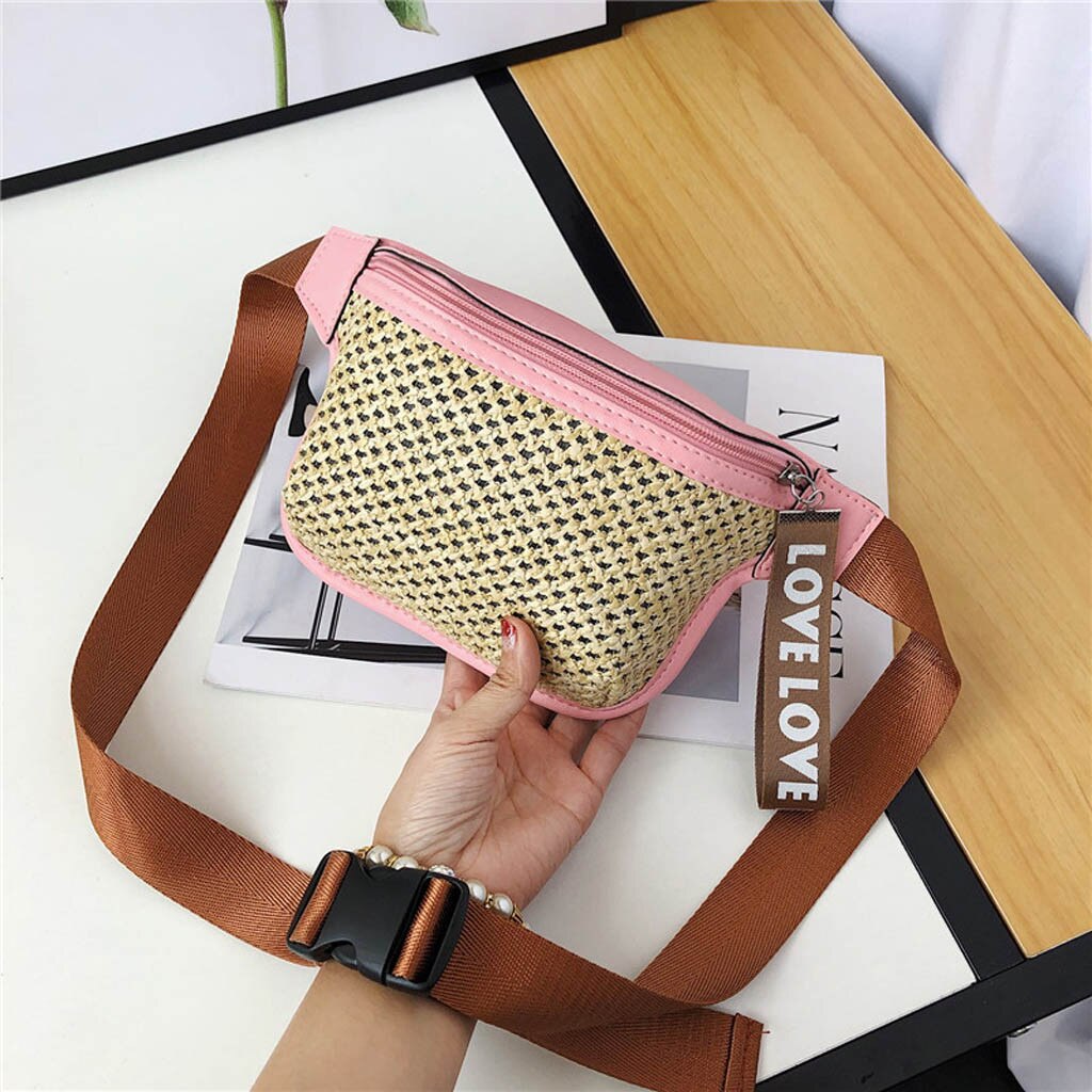 20 # Sacchetto di spalla Per Le Donne 2020 Della Signora di Modo Classico Tessuto Casual Selvaggio Sacchetto Della Vita Del Sacchetto del Messaggero Petto Bag Sac A Main Femme Сумки: Pink