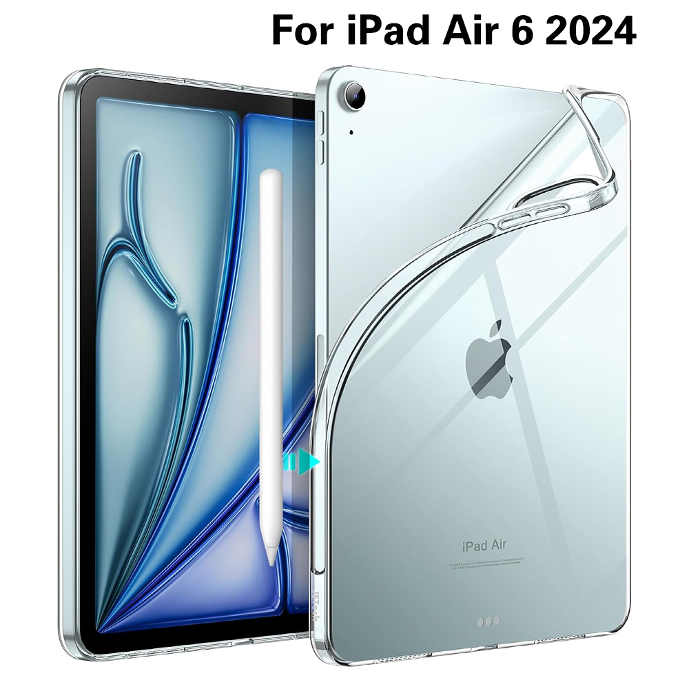Custodia trasparente per iPad Air 11 pollici 2024 Air 13 2024 Custodia morbida in silicone Tpu Airbag Cover antiurto Funda per Pro 11 "13'' 2: WHITE