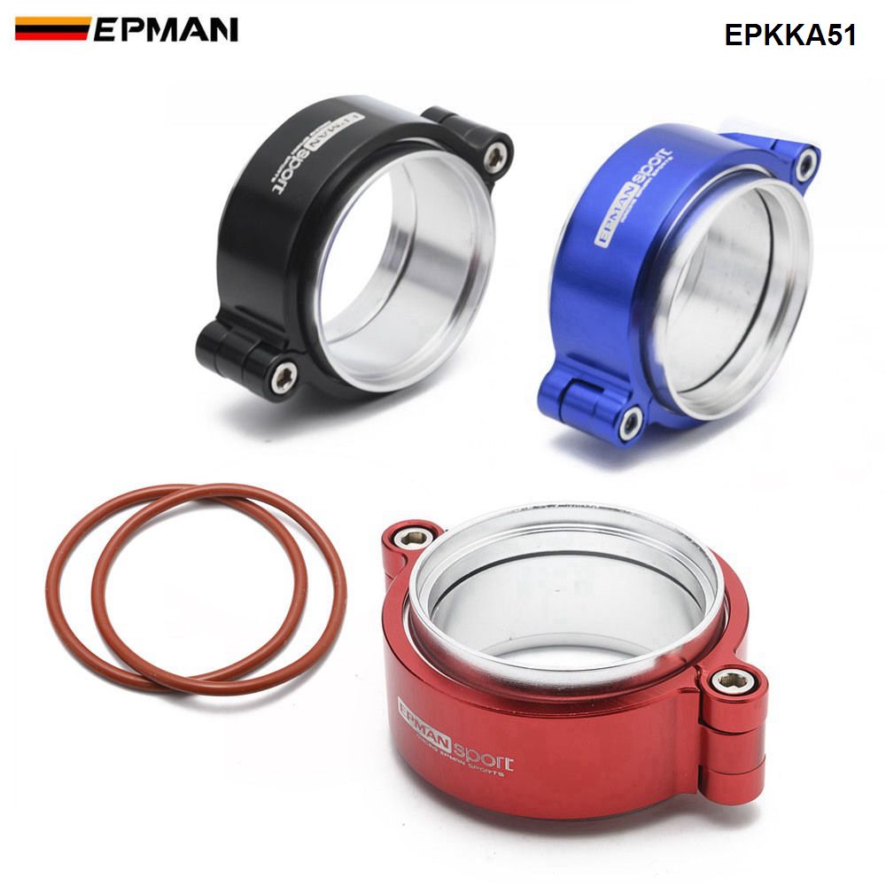 Epman HD Exhaust V-band Clamp System Assembly Anodized Clamp For 2&quot; OD Exhaust Downpipe Turbo Dump Pipe EPKKA51