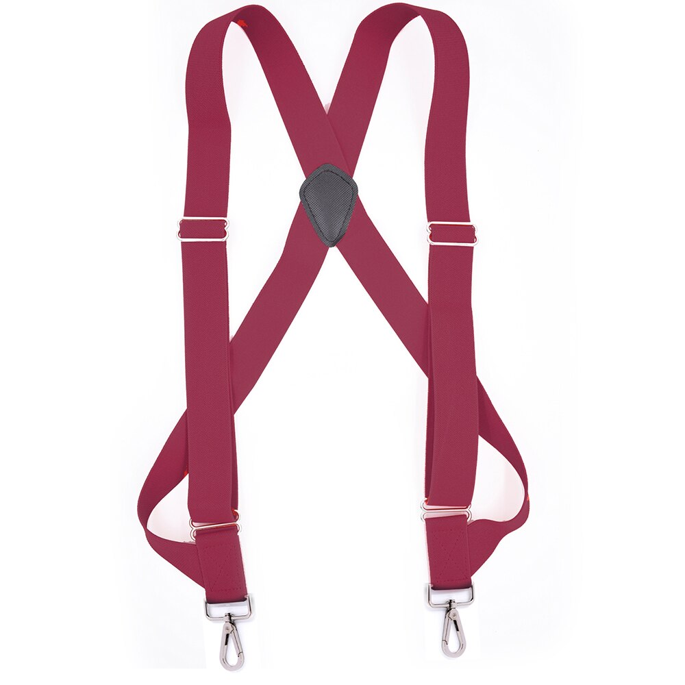 Mannen Zware Trucker Bretels 3.5Cm Breed X-Back Met 2 Side Clip Swivel Haken Verstelbare Elastische big Tall Broek Bretels: Bourgondië