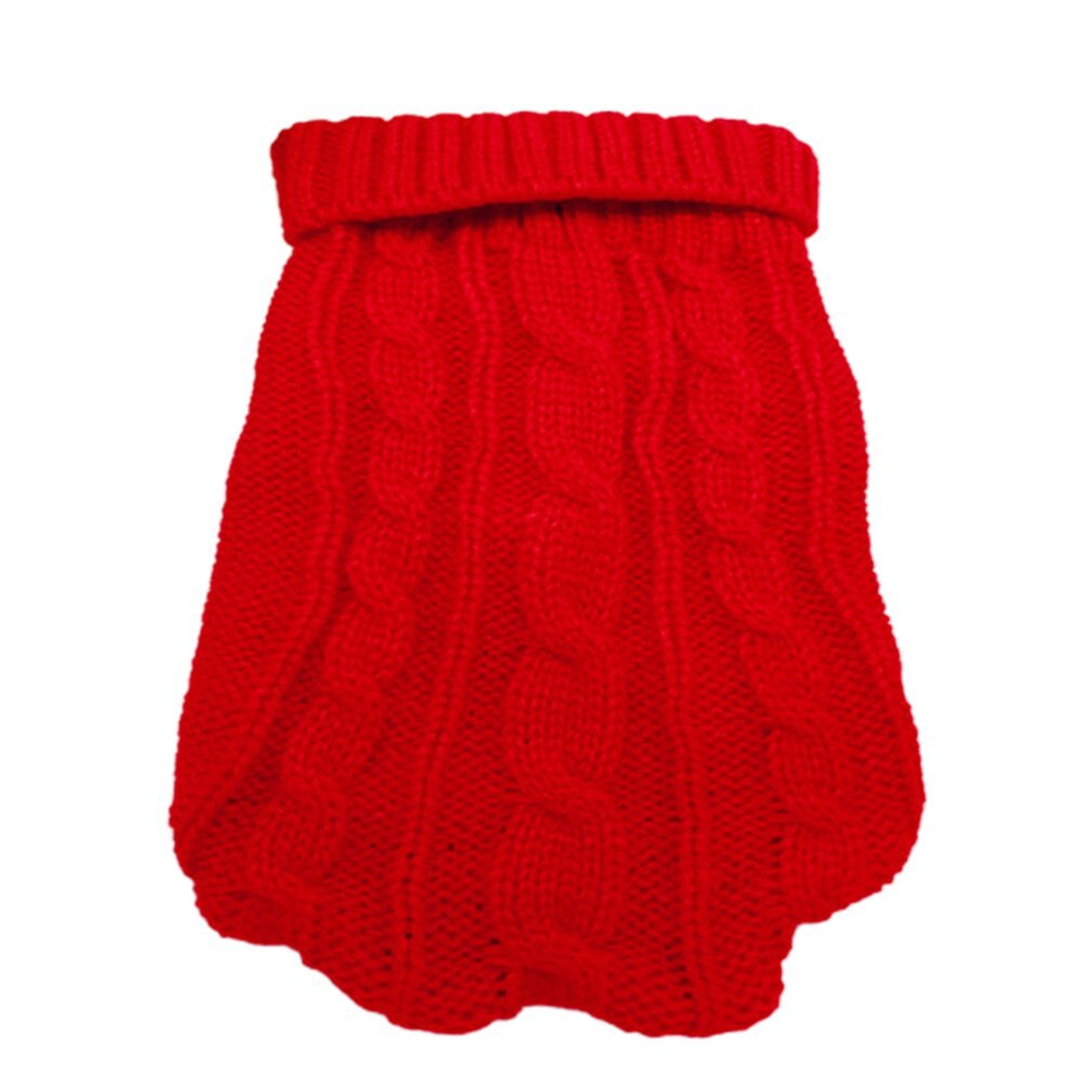 Pet Dog Knitted Sweaters Winter Pet Warming Clothes Small Dogs Warm Sweater Coat Cats Clothes Supplies Soft Dog Sweaters: Red / Size 6