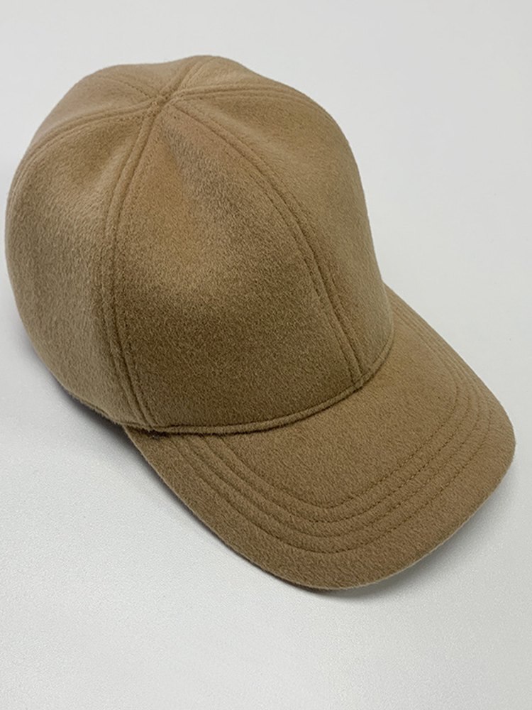 Vrouwen Hoeden Eenvoudige Baseball Cap Katoen Gemengd Pure Kleur Casual Mode Hoed 4 Kleuren Beschikbaar: Camel B