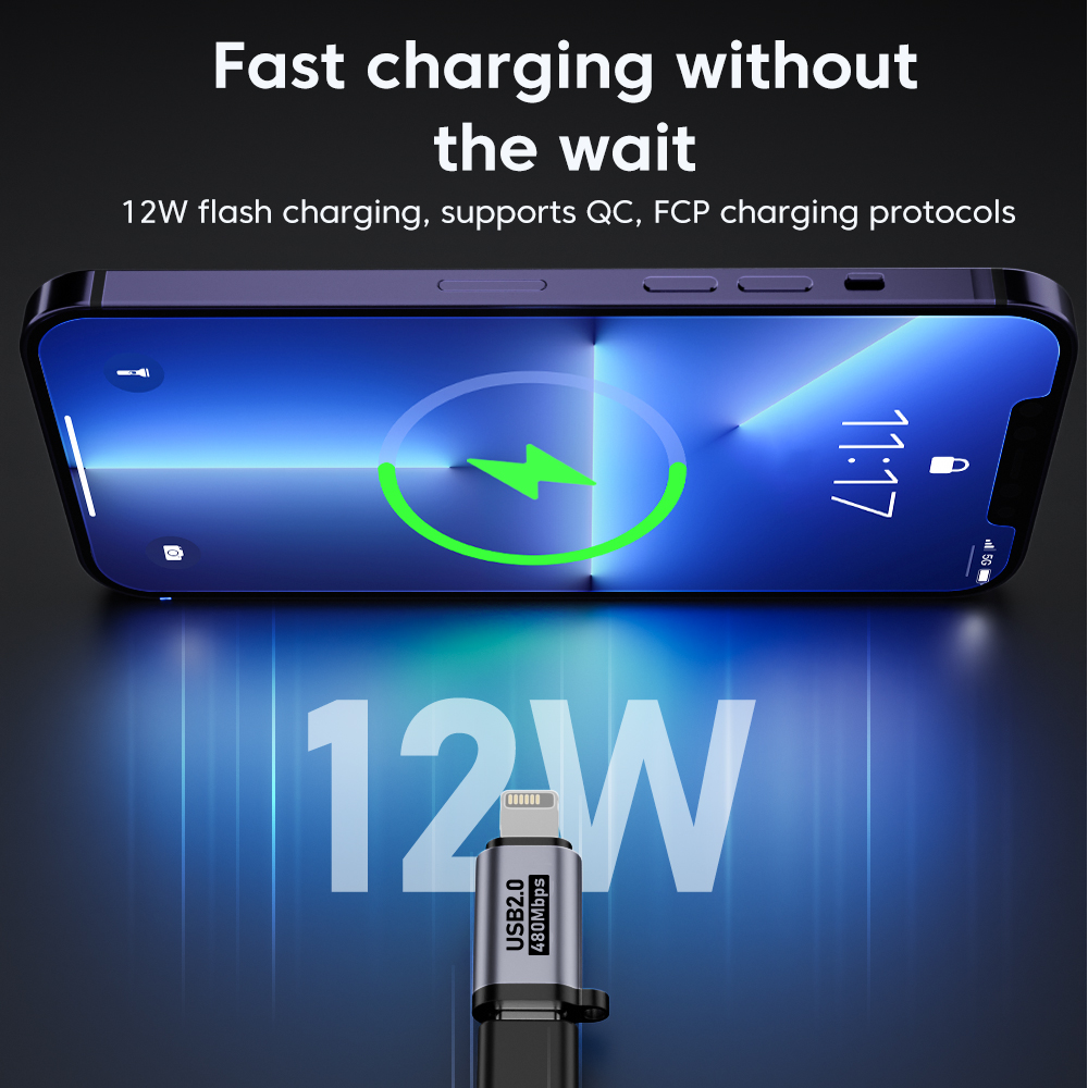 Adapter Micro USB na Type C Mini USB na USB C 480Mbps Szybkie ładowanie danych Złącze USBC na Lightning Adapter do iphone'a Android