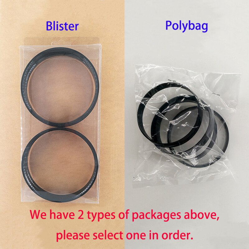 57.1-56.1mm 4 stks/set Zwart Plastic Wielnaaf Centric Ringen Custom Maten Beschikbaar Velg Onderdelen Accessoires Retail &amp;