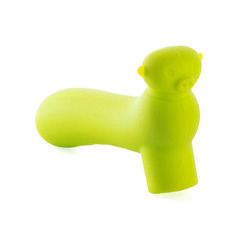 Cartoon Varken Vorm Elastische Kamer Deurklink Siliconen Mouwen Baby Kind Crash Bescherming Suite Deur Pull Handvat Handschoenen Protector: Bright Green