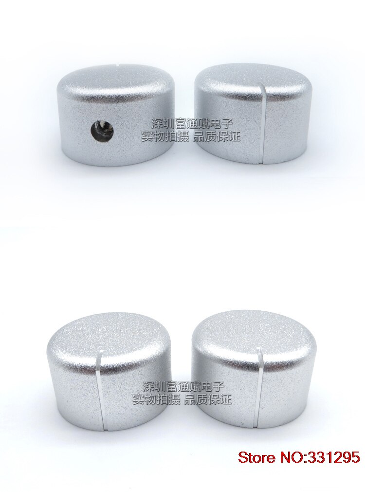 1 stk /25*15mm aluminium solid volumen potentiometer kontakt hætte lys sølv sandblæsning diameter 25 x 15