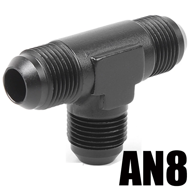An4 an6 an8 an10 an12 universella aluminiumslang-t-kopplingar hane till hane hona t-koppling på sidan gängad koppling adapter svart: Lavendel-