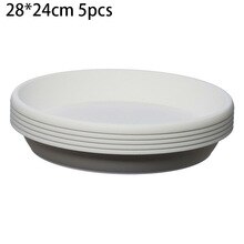 Platte kant plantenbak schaal bloemenhouder pad witte container afval sterk: 28 24cm