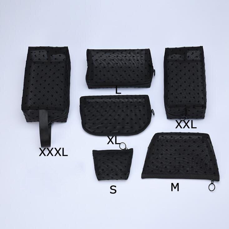 Bolsa con malla para cosméticos bolsa de maquillaje de viaje, torre de lavado, bolsas organizadoras de belleza, Kit de aseo de almacenamiento transparente, 1 unidad: A / XXXL