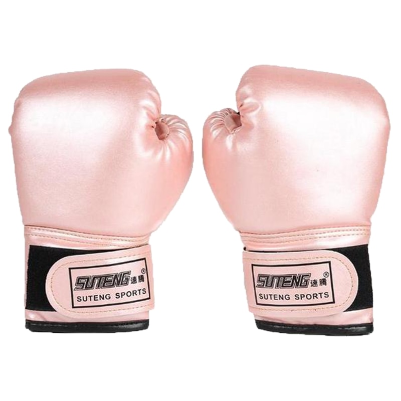3-10 år børn boksehandsker til børn børn ungdoms boksesæk kickboxing muay thai luffer mma træning sparring handsker: Lyserød
