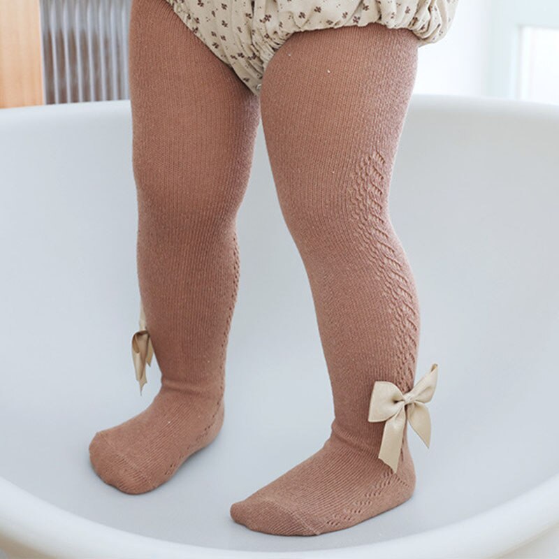 Summer Mesh Baby Girl Tights Breathable Thin Bows Kids Pantyhose Soft Solid Color Toddelr Stockings Baby Girl Clothes