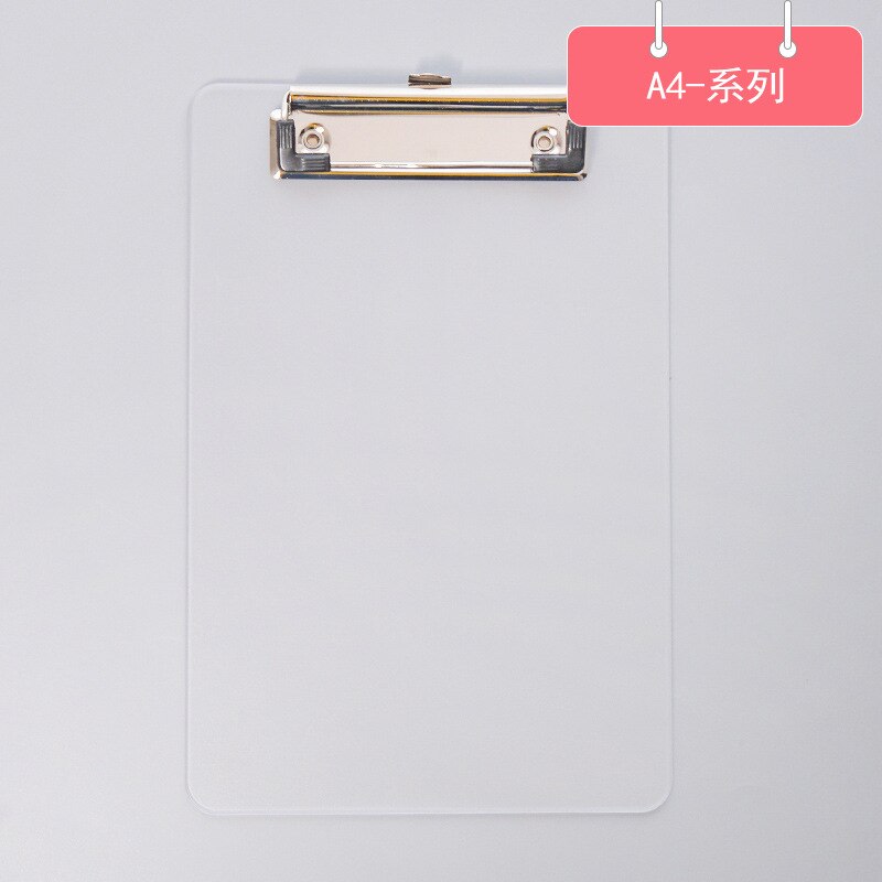 1 Piece Transparent Clip File Folder A5/A4 for Students Exam Paper Organizer Writing Pad School Supplies: B  A4 (30.5x22cm)