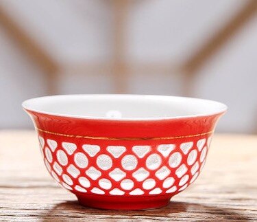 Chinese Jing de zhen Teas Ceramic Hollow Honeycomb Product Tea Box Pu'er Small Tea Cup Kung Fu Tea Set: e