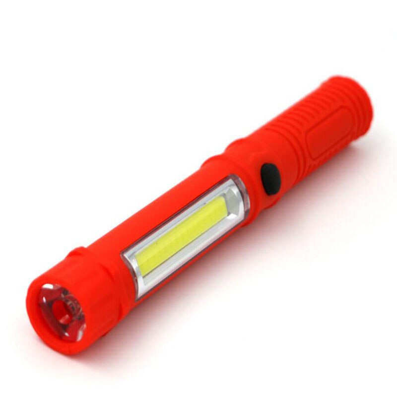 Portable Mini Light Working Inspection light COB LED Multifunction Maintenance flashlight Hand Torch lamp With Magnet AAA: Red