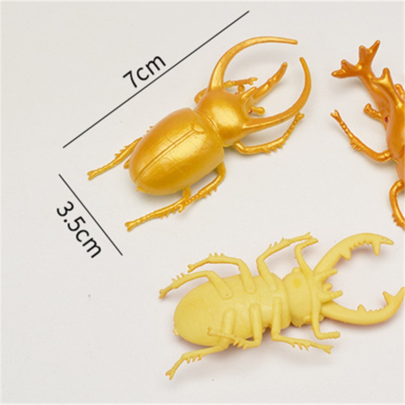 10 pièces/lot 5.5cm simulation scarabée jouets spécial réaliste modèle Simulation insecte jouet pépinière aides pédagogiques blague jouets