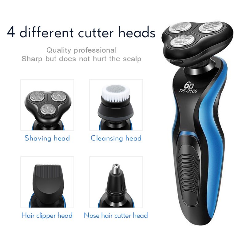 Rasoir électrique hommes rasage rasoirs 4 en 1 tondeuse à barbe nez oreille cheveux finition Machine étanche coiffeur outil
